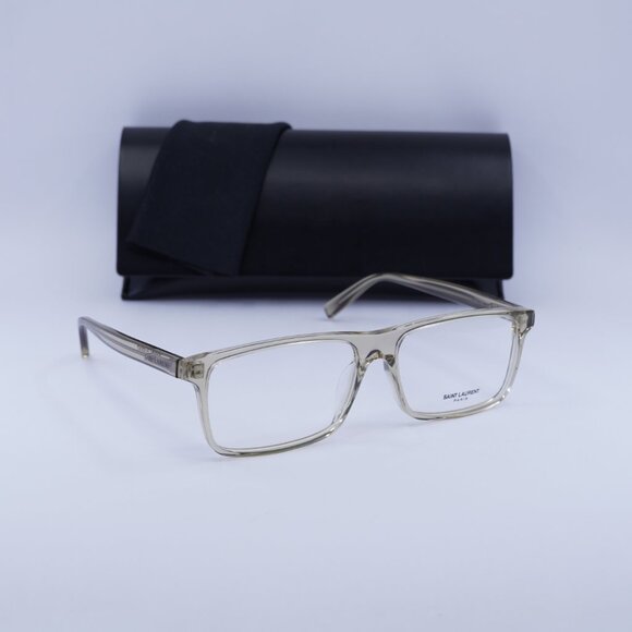 Saint Laurent SL483 006 Rectangle Eyeglasses 58mm – Transparent Yellow - Picture 4 of 11